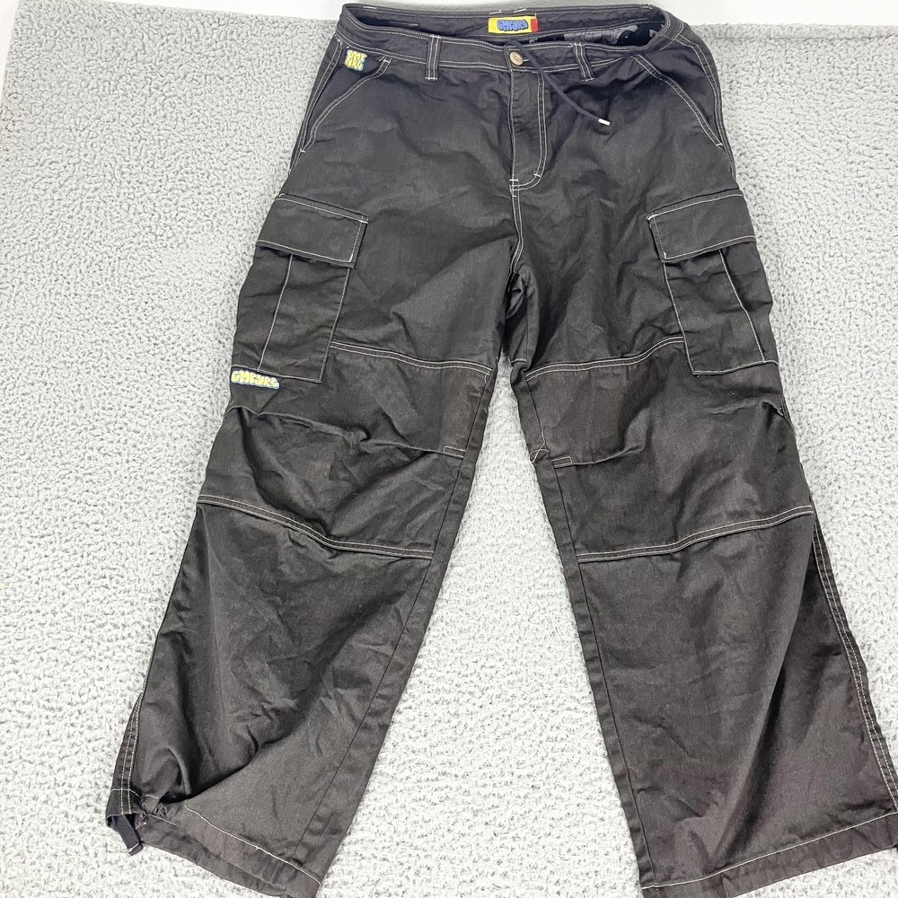 Empyre‎ Pants Mens 33x32 Black Cargo Canvas Relaxed Fit Wide Leg Streetwear